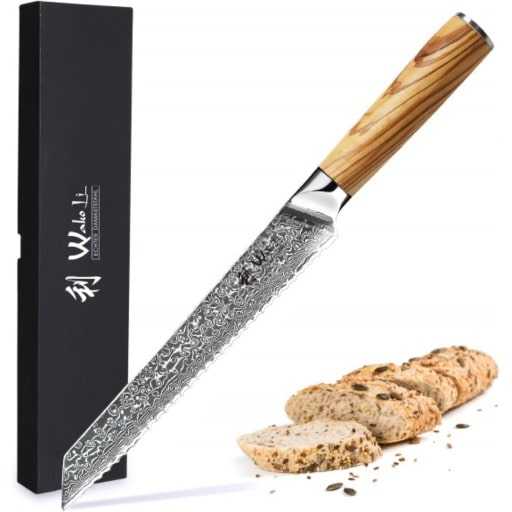 Wakoli Damascus Bread knife Oribu Series