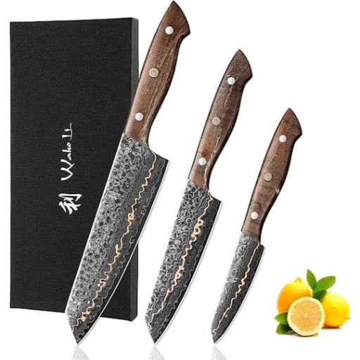 Wakoli Damascus Kitchen Knife Set